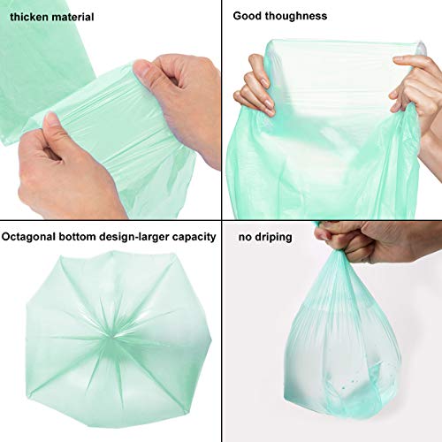 Small Trash Bags Garbage Bags, 2.6 Gallon Mini Compostable Trash Bags Bathroom Wastebasket Can Liners, Food Scrap Small Kitchen Trash Bags For Bedroom Office Fit 10 Liter,125 Count,Green