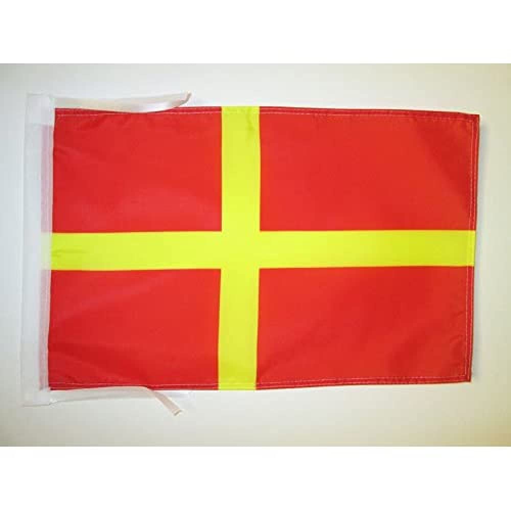 AZ FLAG - Scania in Sweden Flag - 18'' x 12'' - 100% Polyester de Skåne Small Banner with Two Cords - Fade Resistant - Vivid Colors - 18x12 in - 45x30 Cm