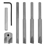 Pen Barrel Mill Trimmer and Cleaner Set with 3/4 inch Cutting Head, 7mm, 8mm, 3/8 inch, 10mm Pilot Cutter Shafts, 0 Size Adaptor Sleeve and Hex Key Wrench.