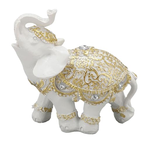 White Elephant Statue Cute Lucky Elephant Sculpture