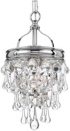 Pendants 1 Light With Polished Chrome Clear Glass Drops Brass 8 inch 100 Watts - World of Lighting