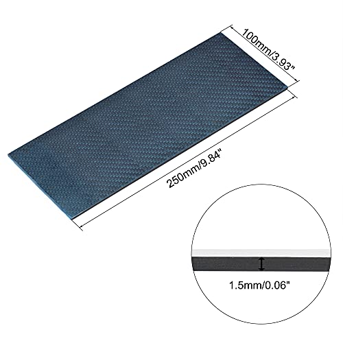 Uxcell Carbon Fiber Plate Sheet - 250mm X 100mm X 2mm, 3K Twill Matte Finish, Lightweight & Strong Carbon Fiber Board - View #3