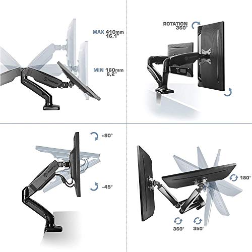 ONKRON Dual Monitor Desk Mount for 13 to 27-Inch LCD LED Computer TV Screens up to 14.3 lbs G160