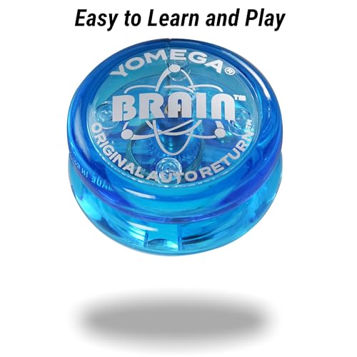 Yomega The Original Brain - Professional Yoyo for Kids and Beginners, Responsive Auto Return Yo Yo Best for String Tricks + Extra 2 Strings & 3 Month Warranty (Blue)