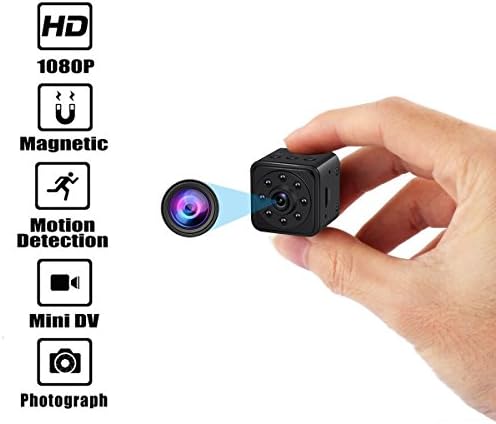 Hidden Camera Mini Spy Cameras HD 1080P 140 Degree Wide Angle Portable Security Nanny Cam with Motion Detection Video Camera Night Vision (Supports 128G SD Cards)
