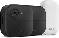 Blink Outdoor 4 – Wireless smart security camera, two-year battery life, 1080p HD day and infrared night live view, two-way talk. Sync Module Core included – 2 camera system