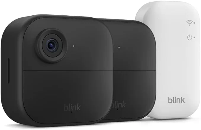 Blink Outdoor 4 – Wireless smart security camera, two-year battery life, 1080p HD day and infrared night live view, two-way talk. Sync Module Core included – 2 camera system