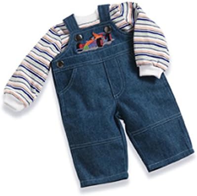 Middleton Dolls Race Car Denim Overalls 19" to 20" Boy Baby Doll Outfit