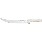 Dexter-Russell 5493 Sani-Safe (S132N-10) Breaking Knife, 10-In Narrow High-Carbon DEXSTEEL Blade, Textured Non-Slip Polypropylene White Handle, Protective Finger Guard, USA Made, NSF Certified