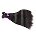 Brazilian Straight Human Hair 3 Bundles Deals 10 12 14 Inch Grade 10A Unprocessed Virgin Remy Weave Hair Human Bundles for Black Women Natural Color Extension