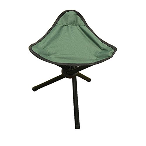 WINOMO Portable Folding Tripod Stool Three Legged Stool Chair for Outdoor Camping Hiking Fishing (Green)