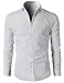 H2H Mens Oxford Cotton Slim Fit Dress Button-down Shirts Long Sleeve WHITE US M/Asia L (KMTSTL0219)
