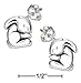 Sterling Silver 925 Mini Bunny Rabbit Earrings on Stainless Steel Metal Posts and Nuts