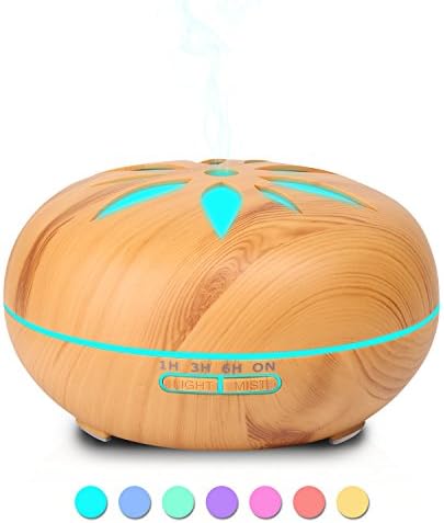 Essential Oil Diffuser, HOMILY 550 ML Humidifier Electric Cool Mist Aromatherapy for Office/Home/Bedroom/Baby/Yoga/SPA Room 7 Changing LED Lights (2017 Upgraded)