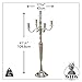 WHW Whole House Worlds Romantic Hamptons Oversized 5 (Five) Candle Silver Candelabra, Hand Crafted of Silver Aluminum Nickel, Over 3 FT High, (41.25 Inches) Free Standing Floor Unit