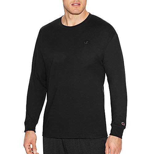 Champion Men's Classic Jersey Long Sleeve T-Shirt, Black, L