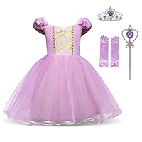 HNXDYY Cinderella Rapunzel Princess Girls Dress Fancy Party Costume Size (130) 5-6 Years Purple