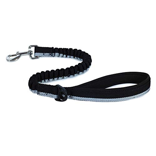 Nylon Dog Leash Lead Stretch Bungee Heavy Duty Pink or Black NO Pull
