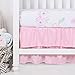 TILLYOU Crib Skirt Dust Ruffle Double Layer, Microfiber Nursery Crib Toddler Bedding Skirts for Baby Girls, 14