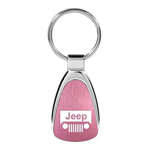 Jeep Grille Keychain and Keyring Pink Teardrop