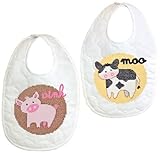 Dimensions Needlecrafts Stamped Cross Stitch, Barn Babies Bibs, 2 Bibs