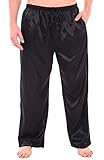 Alexander Del Rossa Mens Satin Solid Color Pajama Pants, Long Pj Bottoms