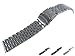 24mm Watch Bracelet Watchband Strap Stainless Steel Silver Black Titanium Brushed 5 Row Super Engineer II Individual Brick Removed Link Free Spring Bar Secure Clasp Buckle JRRS7777 (Titanium)