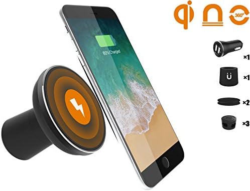 Wireless Car Charger, Dgtal Nano Material [Dashboard /Air Vent] Car Mount Phone Holder Wireless Car Charger for IPhone X /8 /8 Plus, Samsung Galaxy Note 8 /S8 /S8+ /S7 /S6 Edge+/ Note 5