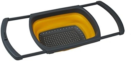 Kitchen Candy Collapsible Over the Sink Colander/Strainer, Orange