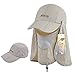 ICOLOR Sun Caps Flap Hats UV 360° Solar Protection UPF 50+ Sun Cap Shade Hat Removable Neck&Face Flap Cover Caps for Man Women Baseball Backpacking Cycling Hiking Fishing Garden Hunting Outdoor Campin