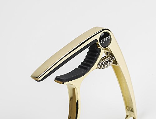 ZEALUX Multifunctional Guitar Capo for Guitars, Ukulele, Banjo, Mandolin, Bass. Ultra Lightweight Aluminum Metal for 4 & 6 & 12 String Instruments - Premium Accessories (Gold) - Thumbnail 6