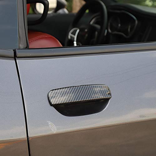 Voodonala for Challenger ABS Carbon Fiber Door Handle Trim for 20122022 Dodge Challenger, 2pcs