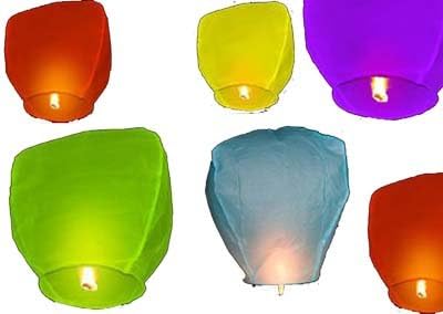 30 Pack of Mixed Colour Sky Paper Chinese Lanterns Wedding Khoom Fay