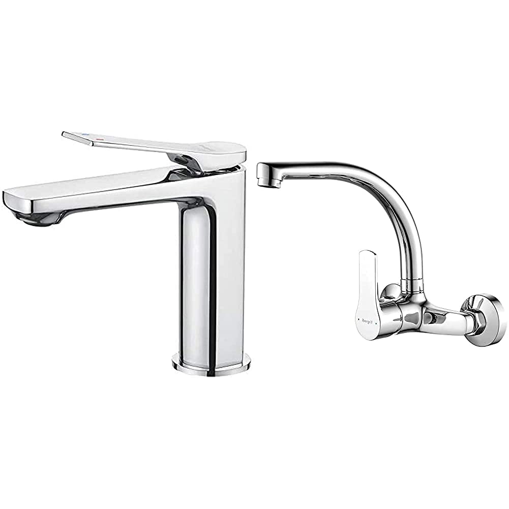 Ibergrif-M11004-Praga-Grifo-De-Bano-Mezclador-De-Lavabo-Cromo-Plata-M16357-Star-Cocina-De-Pared-Grifo-Para