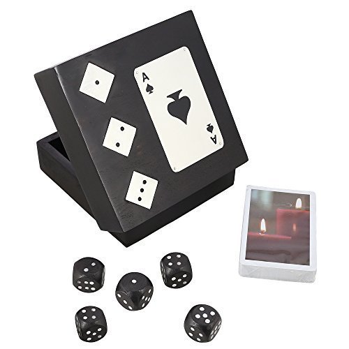 Handmade Black Wooden Storage Box For Playing Cards And Set of five