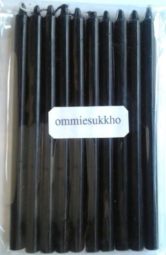 SET OF 10 BLACK CANDLES FOR PARTY OR SPECIAL OCCASSIONS