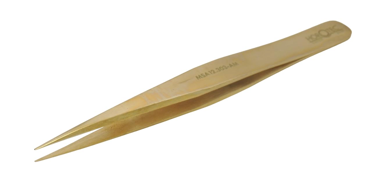 Horotec MSA12.303 Precision Tweezers for Watchmaking, Brass, Excellent Workmanship, Swiss Made, Various Sizes to Choose From (12.303-AM)