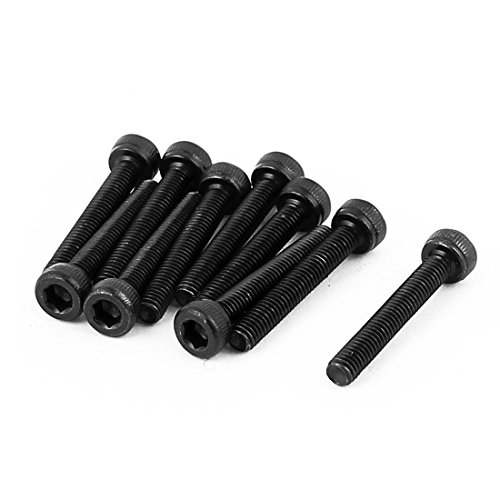 uxcell 10 Pcs RC Model Car Part M3 x 20mm Metric Hex Socket Countersunk Flat Head Screw Bolts Black