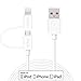 Apple MFi Certified Lightning Cable - Skiva USBLink Duo 2-in-1 Sync and Charge Cable (3.2 ft / 1m) with Lightning & microUSB for iPhone 11 Xs Xr X 8, iPad Air, Samsung Galaxy S7 (White) [Model:CB104]