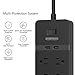 NTONPOWER 10-Outlet Surge Protector with 2 USB Ports Right Angle Plug Multi Outlet Computer Power Strip with 5ft Heavy-Duty Long Cord 15-Amp Circuit Breaker for Office Desk Home Appliance TV - Black