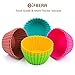 Gifbera Large Reusable Silicone Cupcake Baking Cups Jumbo Muffin Molds, 6 Colors, Pack of 12