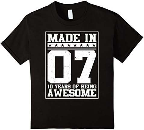 unisex-child Birthday Gift For 10 Years Old 2007 Tee Shirt 10 Black