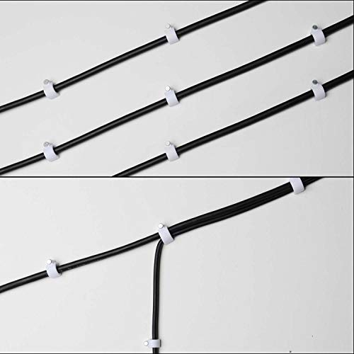 Cable Wire Clips 4mm 6mm 8mm 10mm (Pack of 200) Cable Management RG6 RG59 CAT5 CAT6 RJ45 Electrical Ethernet Dish TV Speaker Wire Cord Tie Holder Single Coaxial Nail Clamps