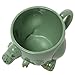 MyGift 12 oz Gray Ceramic Coffee Mug with Smiling Happy Baby Shark Shaped Design, Two Tone Shark-Themed 3D Cartoon Animal Drinking Tea Cup with Handle, Cute Novelty Gift (Green)