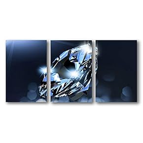 3 Piece Canvas Wall Art for Living Room Bedroom Home Artwork Shiny Diamond Gemstone Paintings Ready to Hang - 16"x24" x 3 Panels
