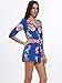 Choies Women's Floral Print Long Sleeves Romper Playsuit Jumpsuit