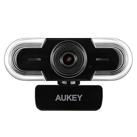 AUKEY Webcam 2K HD mit Mikrofon, Belichtungsautomatik, Manuellem Fokus, USB Kamera zum Video Chatten und Aufnahmen, Kompatibe