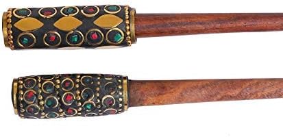 Multicolour Handmade Women Ladies Vintage Wooden Hair Stick Boho Juda Bun Pin - Pack of 2