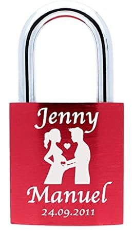 LoveGoals Liebesschloss mit Gravur und 2 Schlüsseln, Individuell, Ideales Geschenk, Hochwertige Geschenkverpackung, Motiv M05