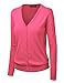 MBJ WSK780 Womens Keep It Classic V Neck Cardigan L Dark_Pink
